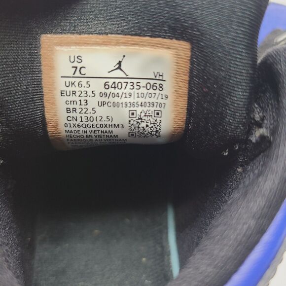 Nike Air Jordan Retro 1 Mid Hyper Royal Blue TD 640735-068 Rare Toddler Size 7C - Picture 6 of 7